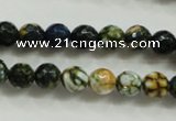 CAA792 15.5 inches 8mm faceted round fire crackle agate beads