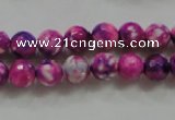 CAA795 15.5 inches 8mm faceted round fire crackle agate beads