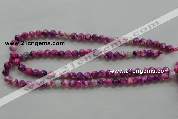 CAA795 15.5 inches 8mm faceted round fire crackle agate beads