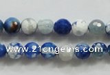 CAA796 15.5 inches 8mm faceted round fire crackle agate beads