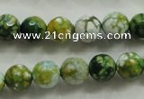 CAA801 15.5 inches 10mm faceted round fire crackle agate beads