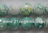 CAA805 15.5 inches 14mm faceted round fire crackle agate beads