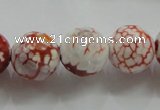 CAA812 15.5 inches 16mm faceted round fire crackle agate beads