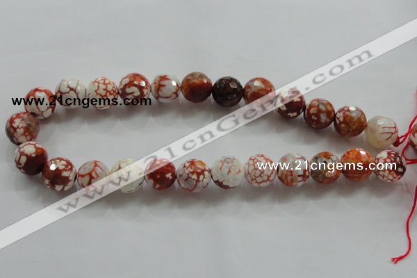 CAA812 15.5 inches 16mm faceted round fire crackle agate beads