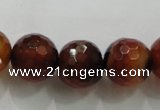 CAA814 15.5 inches 16mm faceted round fire crackle agate beads