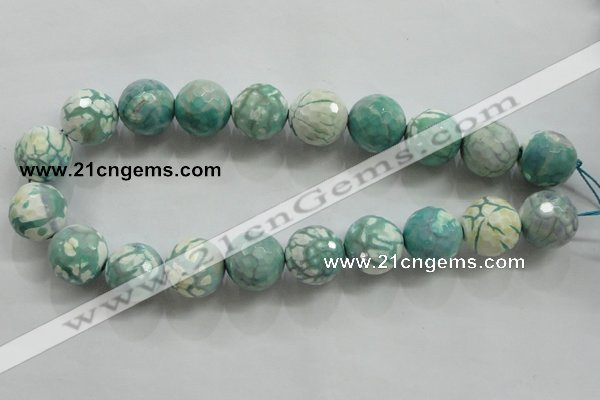 CAA823 15.5 inches 20mm faceted round fire crackle agate beads