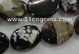 CAA837 15.5 inches 15*20mm twisted oval fire crackle agate beads