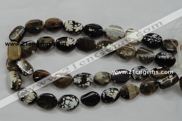 CAA837 15.5 inches 15*20mm twisted oval fire crackle agate beads