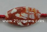 CAA841 15.5 inches 20*40mm twisted oval fire crackle agate beads