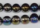 CAA851 15.5 inches 12mm round AB-color black agate beads