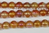 CAA869 15.5 inches 8mm round AB-color red agate beads