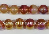 CAA870 15.5 inches 12mm round AB-color red agate beads