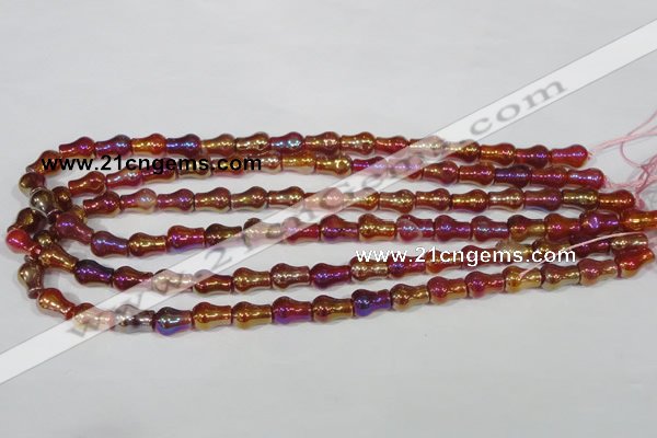 CAA881 15.5 inches 8*12mm pear-shaped AB-color red agate beads