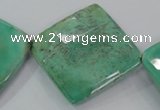 CAA97 15.5 inches 45*45mm faceted diamond grass agate gemstone beads