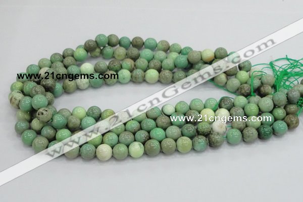 CAB01 15.5 inches 10mm round green grass agate gemstone beads