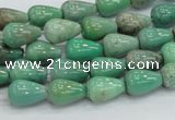 CAB03 15.5 inches 8*12mm teardrop green grass agate gemstone beads