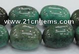 CAB05 15.5 inches 18*25mm nugget green grass agate gemstone beads