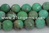 CAB09 15.5 inches 12mm faceted round green grass agate gemstone beads