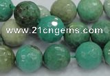 CAB10 15.5 inches 14mm faceted round green grass agate gemstone beads