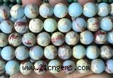 CAB1015 15 inches 12mm round blue agalmatolite beads wholesale