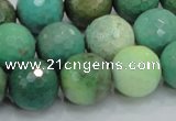 CAB11 15.5 inches 16mm faceted round green grass agate gemstone beads