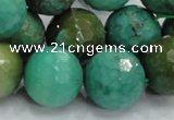 CAB12 15.5 inches 18mm faceted round green grass agate gemstone beads