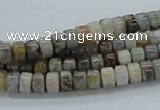 CAB138 15.5 inches 4*6mm roundel bamboo leaf agate beads