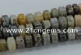 CAB139 15.5 inches 5*8mm roundel bamboo leaf agate beads