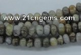 CAB141 15.5 inches 4*6mm rondelle bamboo leaf agate beads