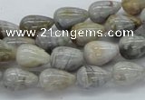 CAB143 15.5 inches 8*12mm teardrop bamboo leaf agate beads