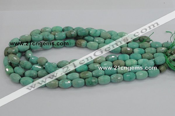 CAB20 15.5 inches 10*15mm faceted rice green grass agate beads