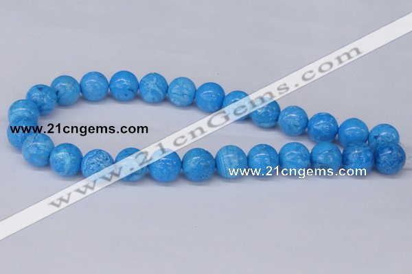 CAB223 15.5 inches 14mm round blue crazy lace agate beads