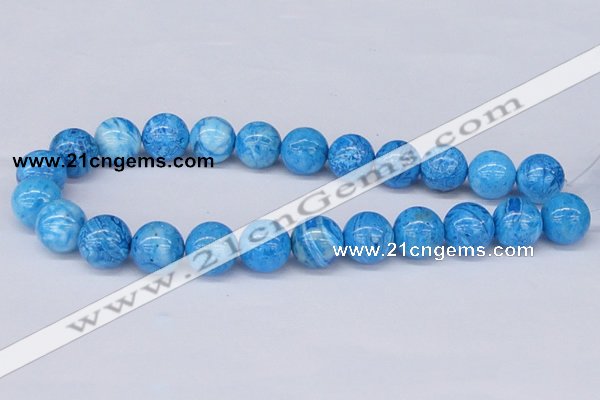 CAB224 15.5 inches 16mm round blue crazy lace agate beads