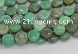 CAB25 15.5 inches 8mm coin green grass agate gemstone beads