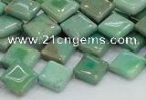 CAB27 15.5 inches 10*10mm diamond green grass agate gemstone beads