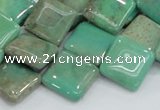 CAB28 15.5 inches 16*16mm diamond green grass agate gemstone beads