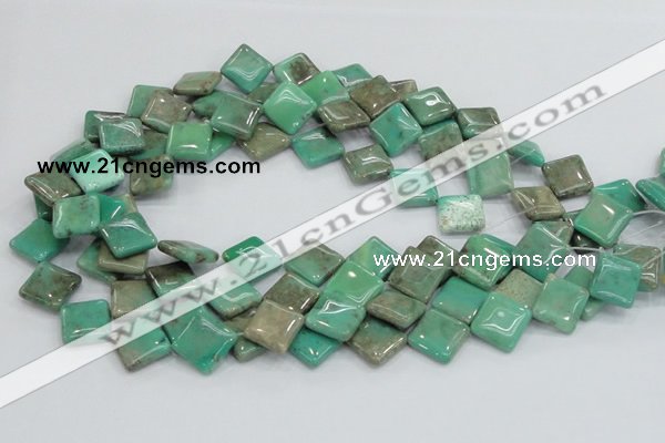 CAB28 15.5 inches 16*16mm diamond green grass agate gemstone beads