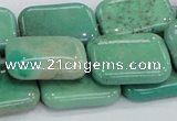 CAB29 15.5 inches 18*25mm rectangle green grass agate gemstone beads
