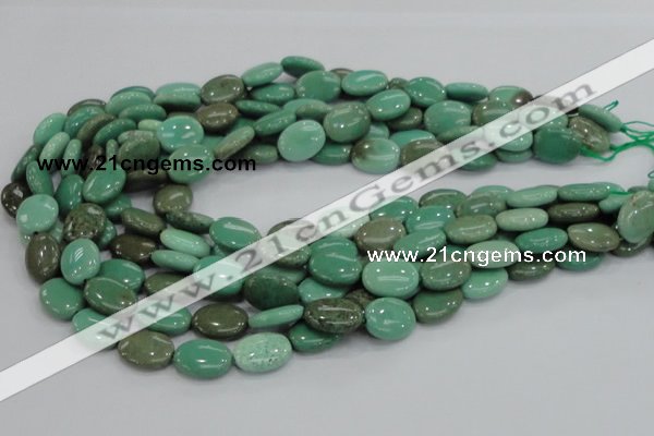 CAB30 15.5 inches 12*16mm oval green grass agate gemstone beads