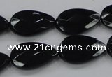 CAB316 15.5 inches 12*20mm faceted teardrop black agate gemstone beads