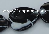 CAB317 15.5 inches 30*40mm faceted teardrop black agate gemstone beads