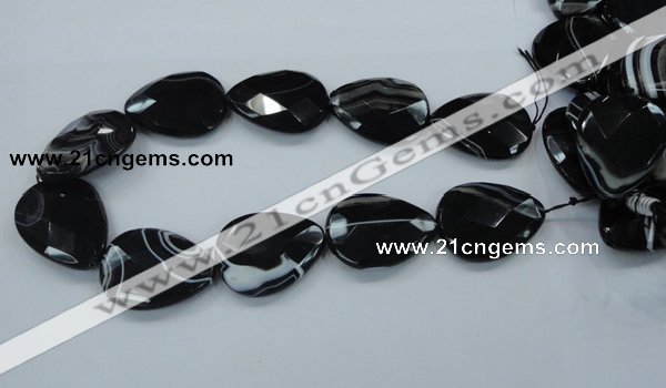 CAB317 15.5 inches 30*40mm faceted teardrop black agate gemstone beads