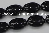 CAB319 15.5 inches 13*18mm oval black agate gemstone beads wholesale