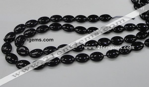 CAB319 15.5 inches 13*18mm oval black agate gemstone beads wholesale