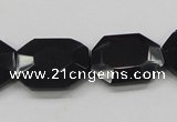 CAB325 15.5 inches 18*24mm faceted octagonal black agate gemstone beads