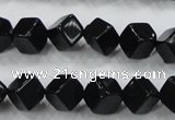 CAB332 15.5 inches 8*8mm cube black agate gemstone beads wholesale