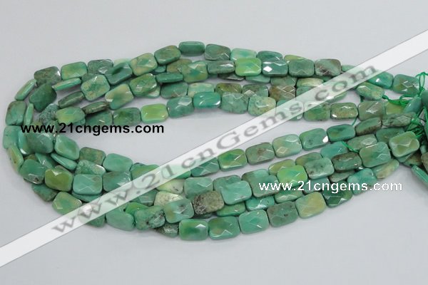 CAB36 15.5 inches 10*14mm faceted rectangle green grass agate beads