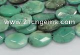 CAB38 15.5 inches 10*14mm faceted oval green grass agate beads