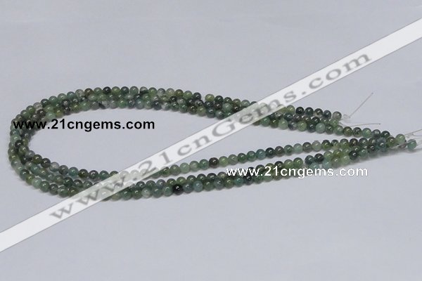 CAB382 15.5 inches 4mm round moss agate gemstone beads wholesale