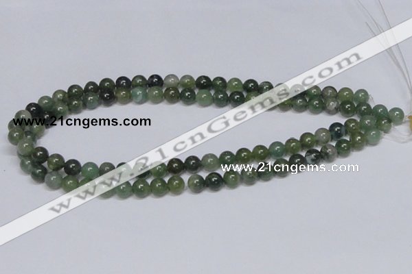 CAB384 15.5 inches 8mm round moss agate gemstone beads wholesale